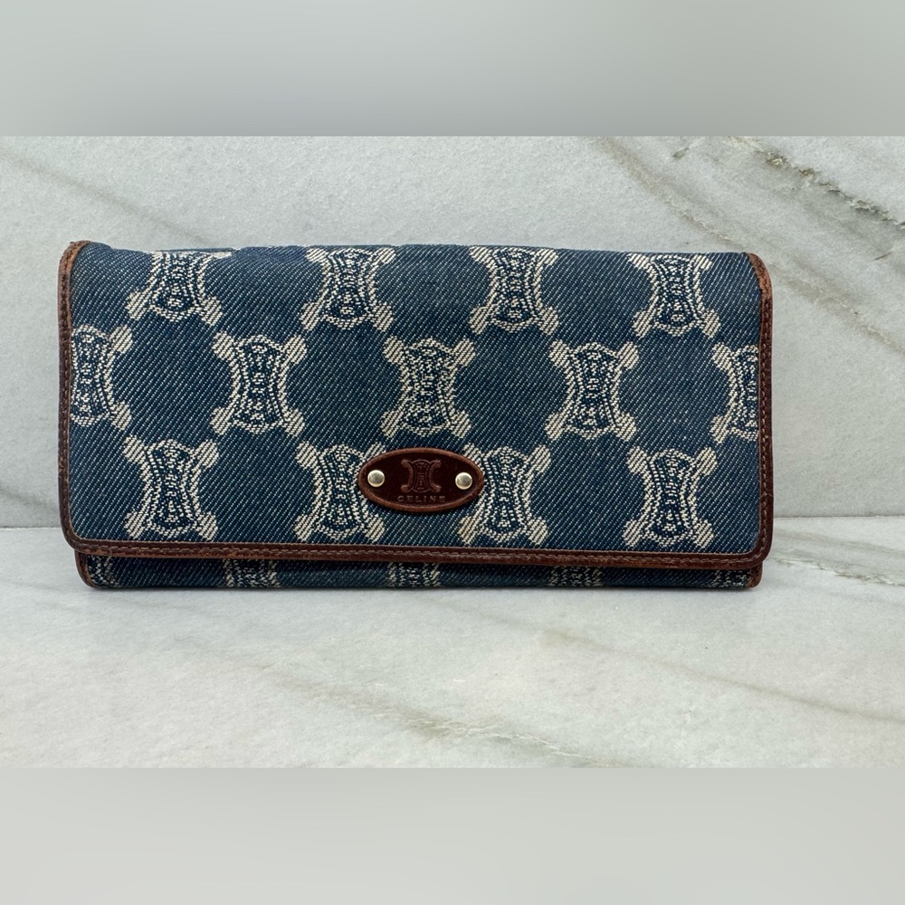 💙SOLD💙Celine Vintage Denim Long Wallet